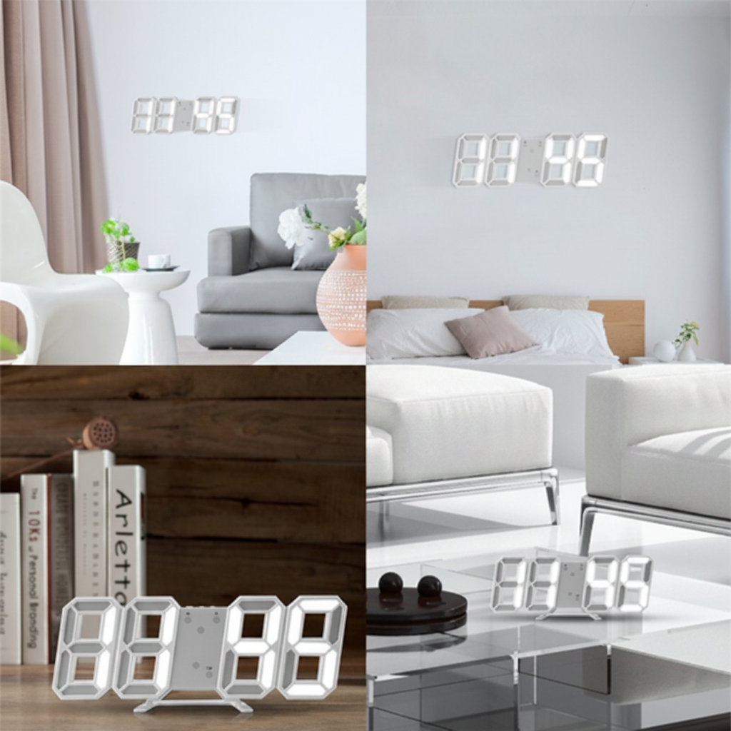 Relógio LED 3D Minimalista — O Detalhe que Transforma Qualquer Ambiente
