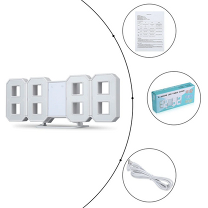 Relógio LED 3D Minimalista — O Detalhe que Transforma Qualquer Ambiente