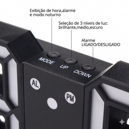 Relógio LED 3D Minimalista — O Detalhe que Transforma Qualquer Ambiente